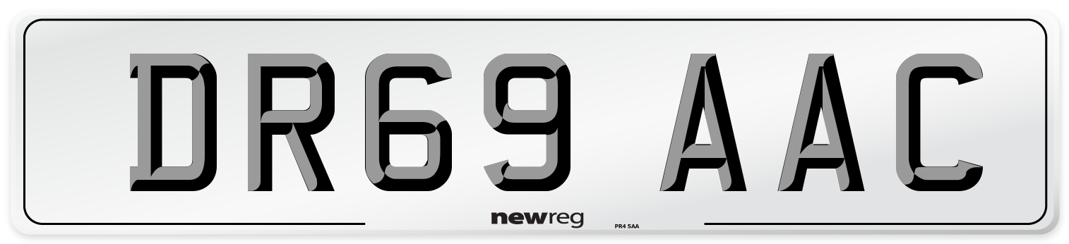 DR69 AAC Number Plate from New Reg